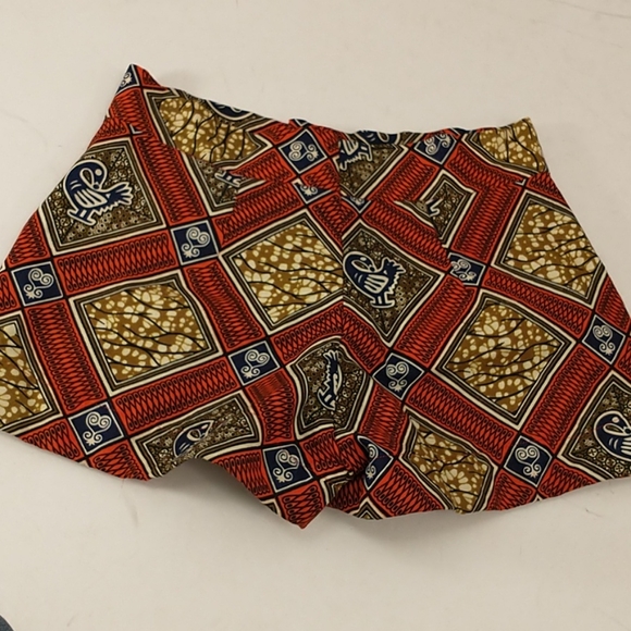Handmade Wax Print Cotton Short Shorts OOAK  30/31 - Picture 3 of 8